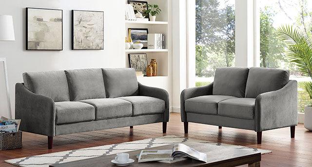 Kassel CM6496GY-LV Gray Contemporary Loveseat By Furniture Of America - sofafair.com