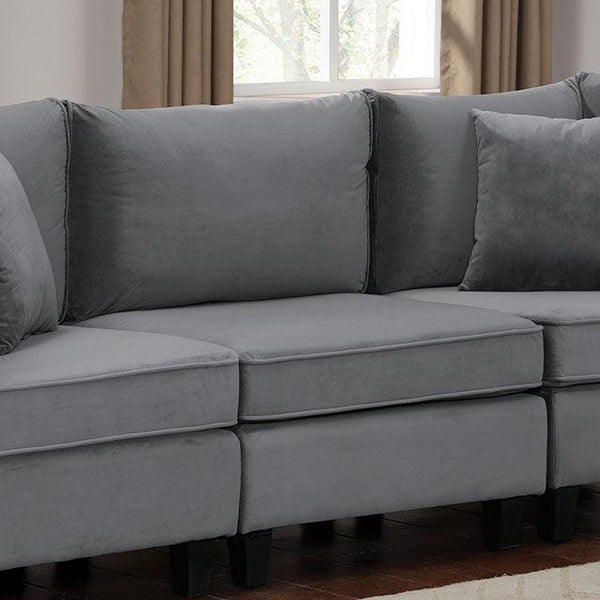 Sandrine CM6499-CH Gray Contemporary Armless Chair By Furniture Of America - sofafair.com