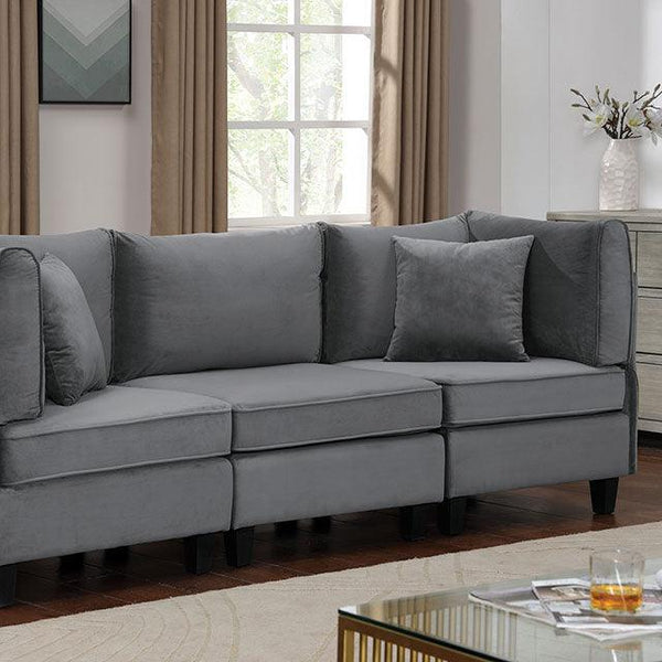 Sandrine CM6499-SF Gray Contemporary Sofa By Furniture Of America - sofafair.com