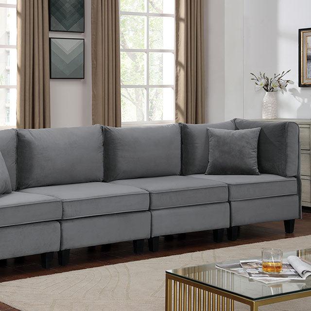 Sandrine CM6499-SF-L Gray Contemporary Large Sofa By Furniture Of America - sofafair.com