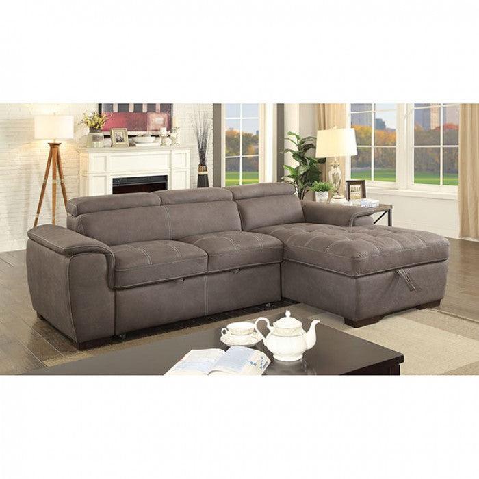 Patty CM6514BR Ash Brown Contemporary Sectional By furniture of america - sofafair.com