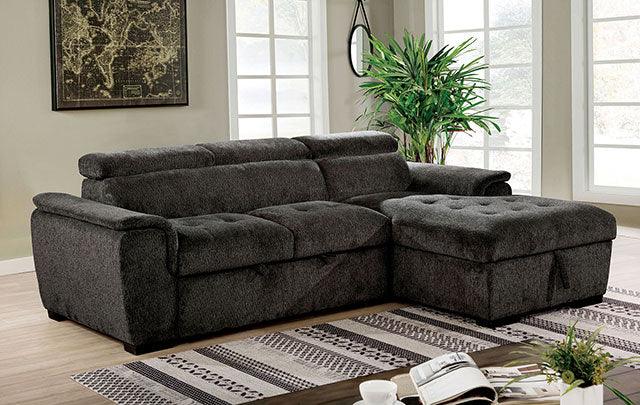 Patty CM6514DG Dark Gray Contemporary Sectional By Furniture Of America - sofafair.com