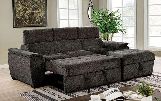 Patty CM6514DG Dark Gray Contemporary Sectional By Furniture Of America - sofafair.com