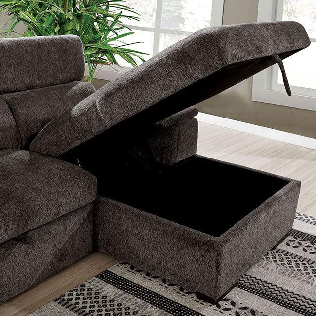 Patty CM6514DG Dark Gray Contemporary Sectional By Furniture Of America - sofafair.com