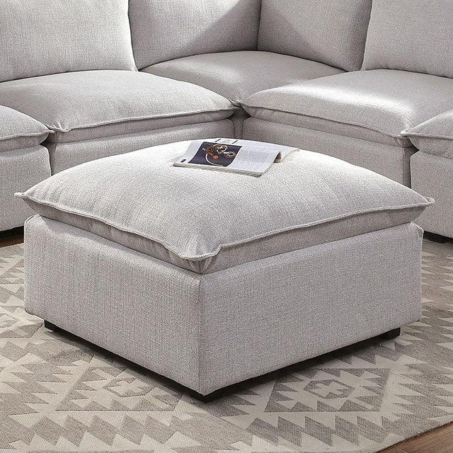 Arlene CM6547-OT Light Gray Contemporary Ottoman By Furniture Of America - sofafair.com