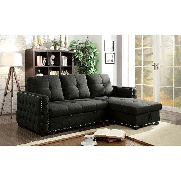 Demi CM6562 Dark Gray Transitional Sectional By Furniture Of America - sofafair.com