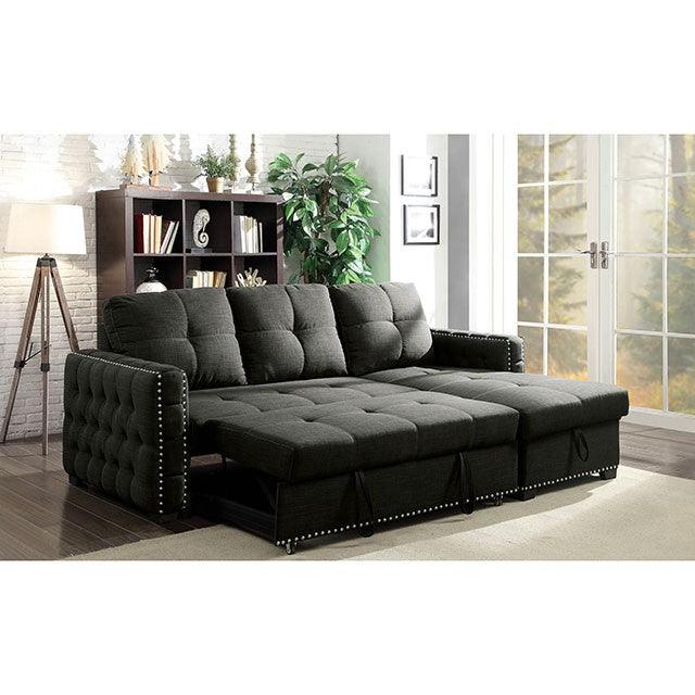 Demi CM6562 Dark Gray Transitional Sectional By Furniture Of America - sofafair.com