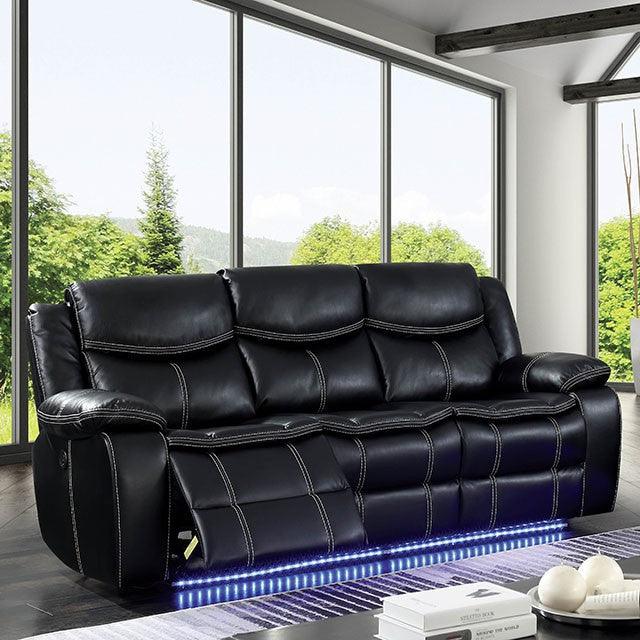 Sirius CM6567-SF Black Transitional Sofa By Furniture Of America - sofafair.com