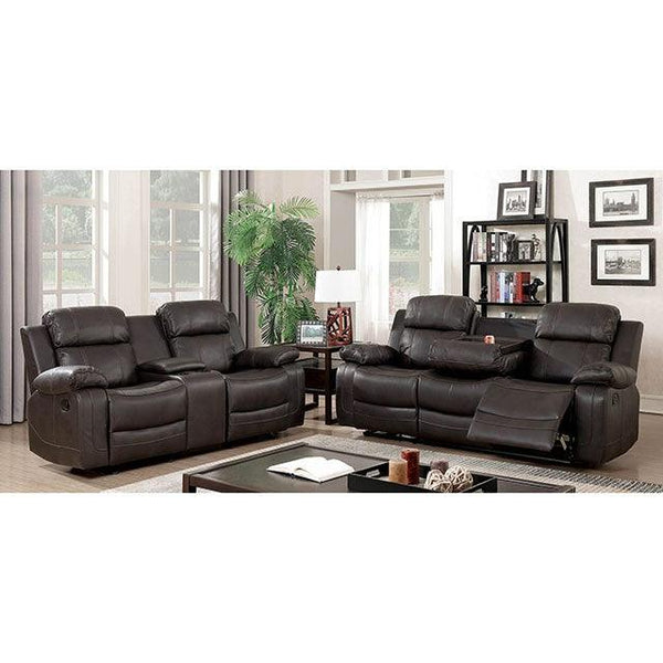 Pondera CM6568-SF Dark Brown Transitional Sofa By Furniture Of America - sofafair.com