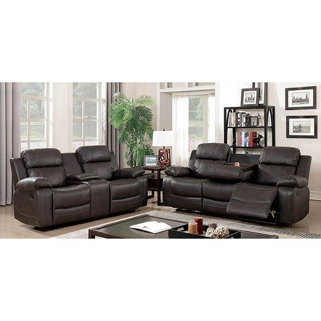 Pondera CM6568-LV Dark Brown Transitional Love Seat By Furniture Of America - sofafair.com