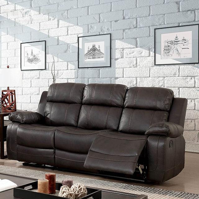 Pondera CM6568-SF Dark Brown Transitional Sofa By Furniture Of America - sofafair.com