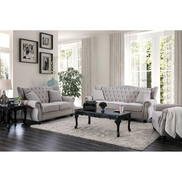 Ewloe CM6572GY-LV Light Gray Transitional Love Seat By Furniture Of America - sofafair.com