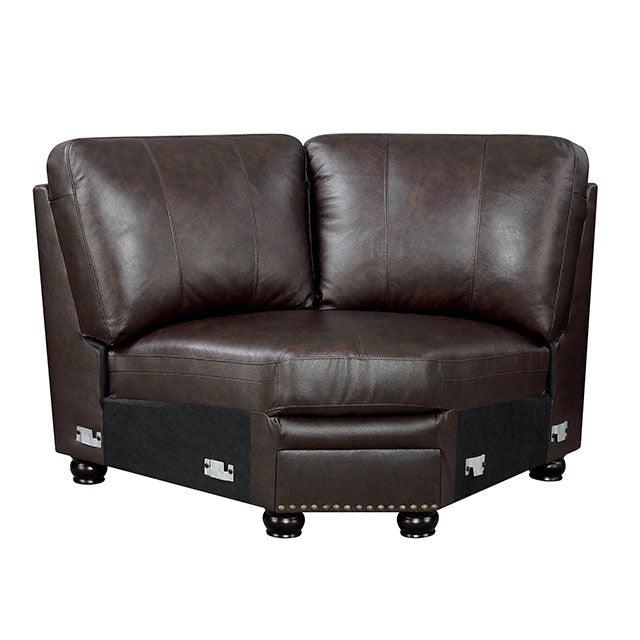Edith CM6579-CH Dark Brown Transitional Armless Chair By Furniture Of America - sofafair.com