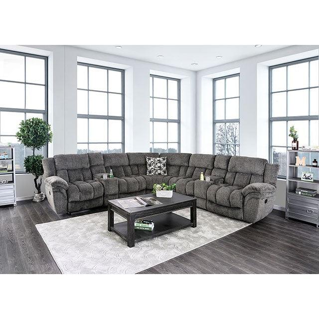 Irene CM6585GY Gray Transitional Sectional By Furniture Of America - sofafair.com