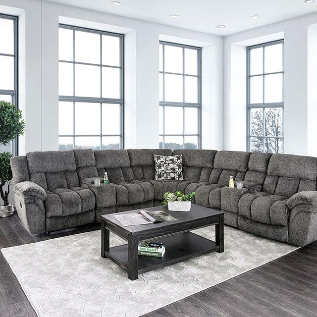 Irene CM6585GY Gray Transitional Sectional By Furniture Of America - sofafair.com