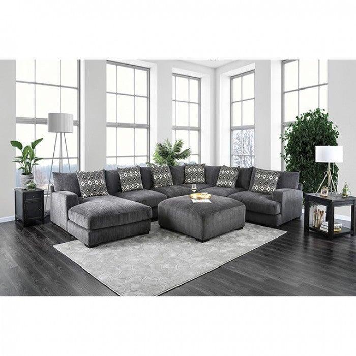 Kaylee CM6587-SECT Gray Contemporary U-Sectional w/ Left Chaise By furniture of america - sofafair.com