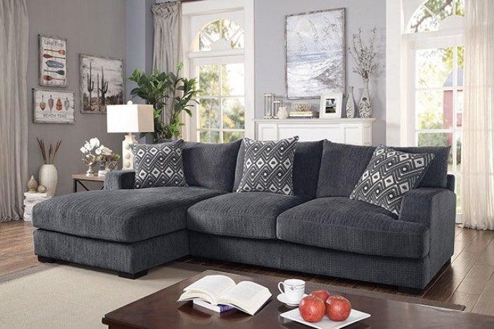 Kaylee CM6587-SECT-L Gray Contemporary L-Sectional w/ Left Chaise By furniture of america - sofafair.com