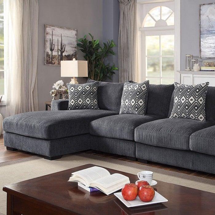 Kaylee CM6587-SECT-LL Gray Contemporary Large L-Sectional w/ Left Chaise By furniture of america - sofafair.com