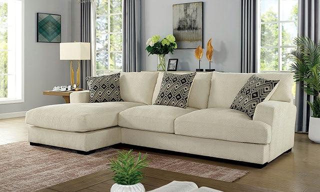 Kaylee CM6587BG-SECT-L Beige Contemporary L-Sectional w/ Left Chaise By Furniture Of America - sofafair.com