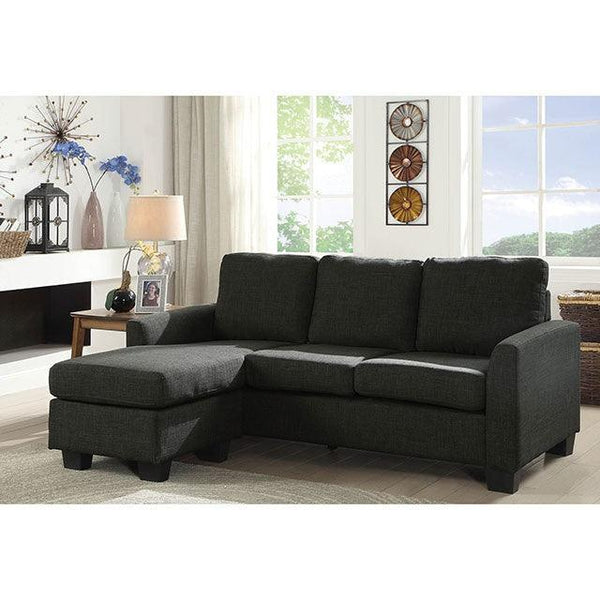 Erin CM6593GY Dark Gray Transitional Sectional By Furniture Of America - sofafair.com