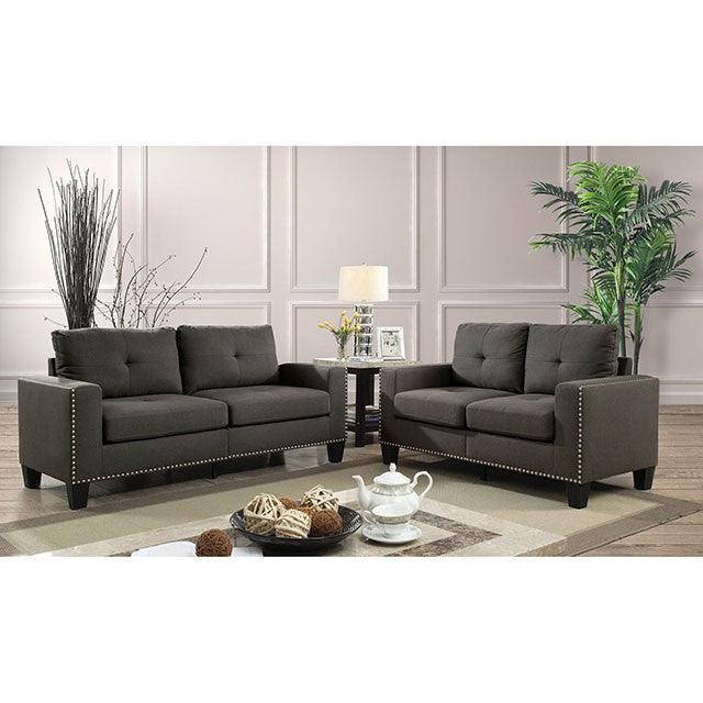 Attwell CM6594-LV Gray Transitional Love Seat By Furniture Of America - sofafair.com