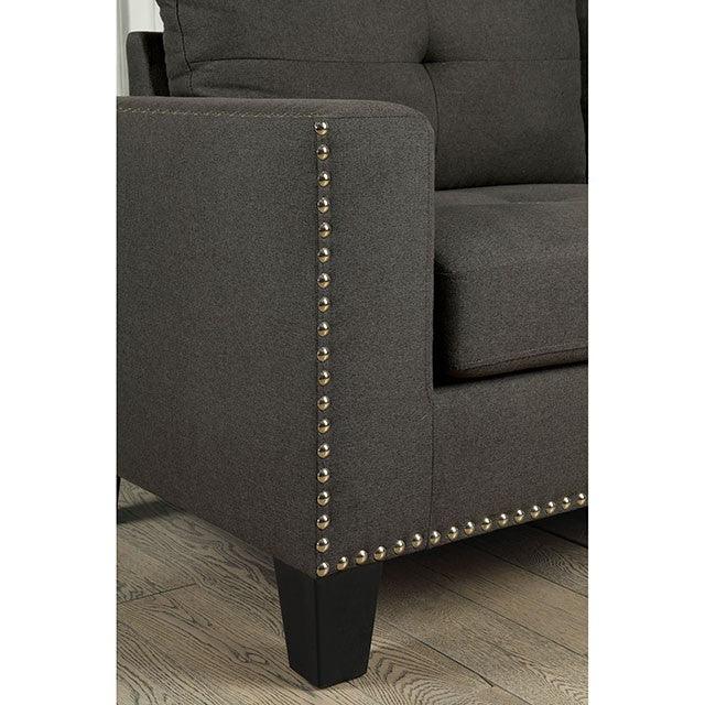 Attwell CM6594-LV Gray Transitional Love Seat By Furniture Of America - sofafair.com