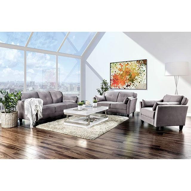 Ysabel CM6716GY-LV Warm Gray Contemporary Love Seat By Furniture Of America - sofafair.com