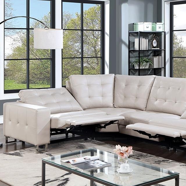 Abberton CM6735BG-PM Taupe Contemporary Power Sectional By Furniture Of America - sofafair.com