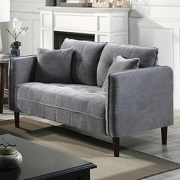 Lynda CM6736DG-LV Dark Gray Contemporary Loveseat By Furniture Of America - sofafair.com