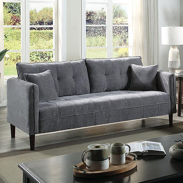 Lynda CM6736DG-SF Dark Gray Contemporary Sofa By Furniture Of America - sofafair.com
