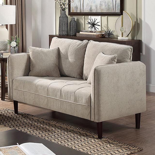 Lynda CM6736LG-LV Light Gray Contemporary Loveseat By Furniture Of America - sofafair.com