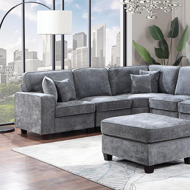 Cajeme CM6744GY Gray Contemporary Sectional By Furniture Of America - sofafair.com