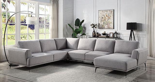 Laufen CM6745GY Gray Mid-century Modern U-shaped Sectional By Furniture Of America - sofafair.com