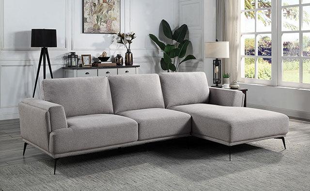 Laufen CM6745GY-L Gray Mid-century Modern L-shaped Sectional By Furniture Of America - sofafair.com