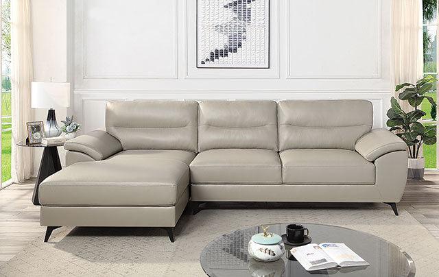 Mohlin CM6747TP Taupe Mid-century Modern Sectional By Furniture Of America - sofafair.com