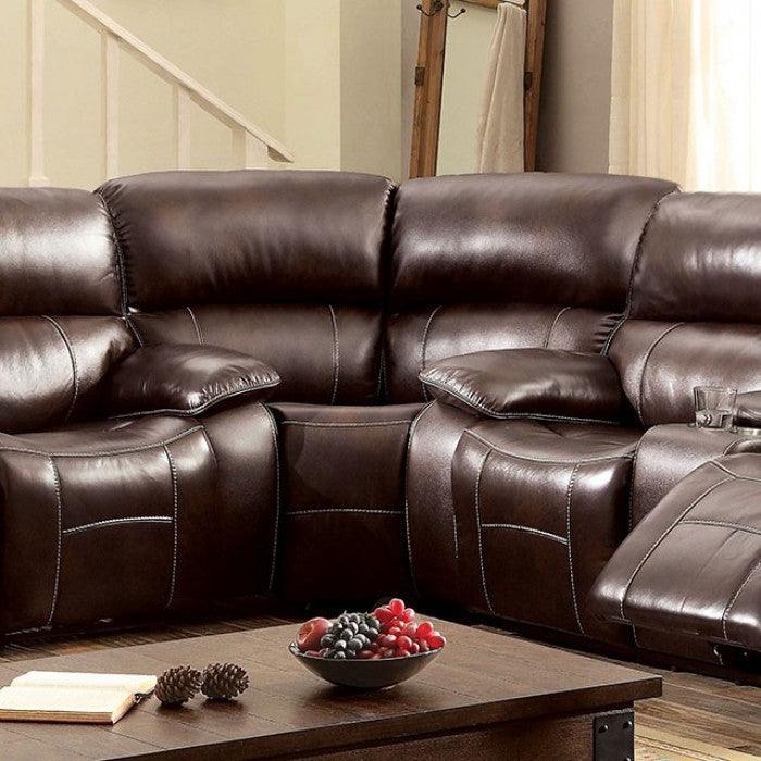 Ruth CM6783BR-CNR Brown Transitional Corner Chair By furniture of america - sofafair.com