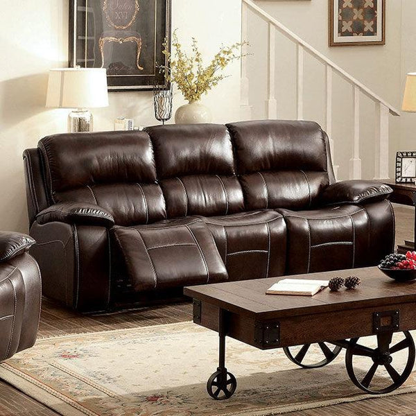 Ruth CM6783BR-SF Brown Transitional Sofa By Furniture Of America - sofafair.com