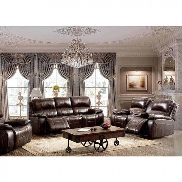Ruth CM6783BR-SF Brown Transitional Sofa By furniture of america - sofafair.com
