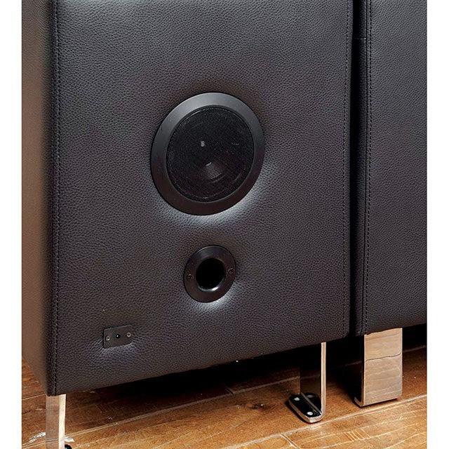 Kemina CM6833BK-CS Black Contemporary Speaker Console By Furniture Of America - sofafair.com