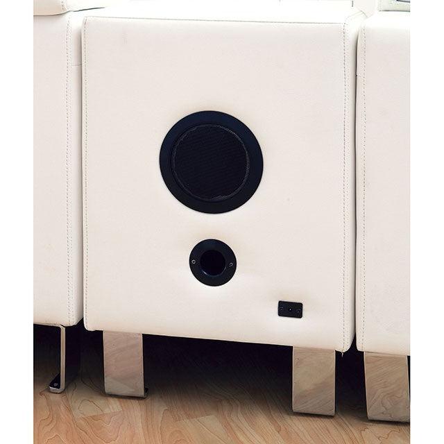 Kemina CM6833WH-CS White Contemporary Speaker Console By Furniture Of America - sofafair.com