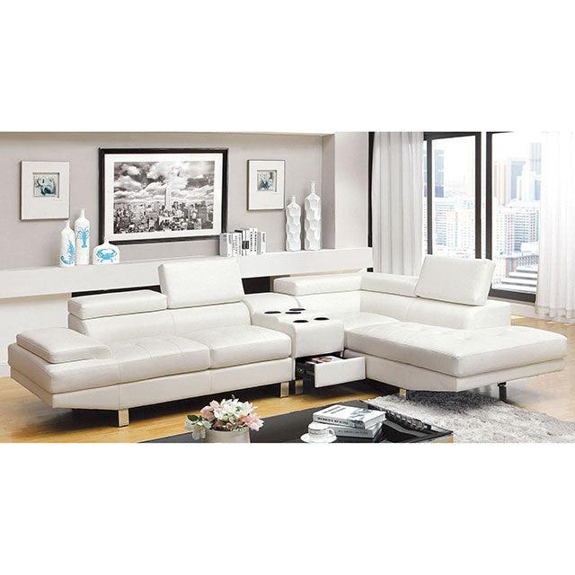 Kemina CM6833WH-CS White Contemporary Speaker Console By Furniture Of America - sofafair.com