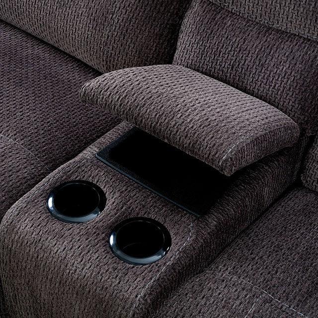Zuben CM6853 Dark Gray Transitional Sectional By Furniture Of America - sofafair.com