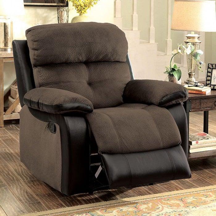 Hadley CM6870-CH Brown/Black Transitional Chair By furniture of america - sofafair.com