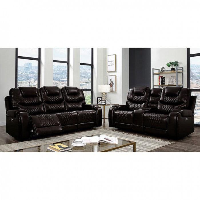 Marley CM6894BR-LV Brown Transitional Power Love Seat By furniture of america - sofafair.com