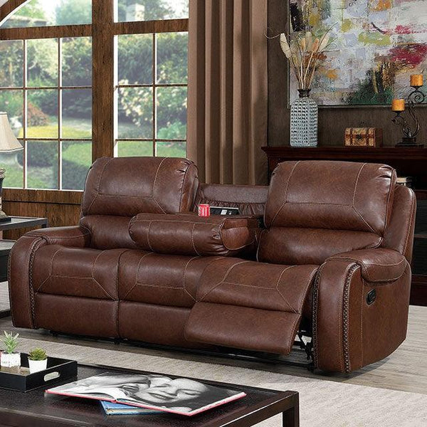 Walter CM6950BR-SF Brown Transitional Sofa By Furniture Of America - sofafair.com