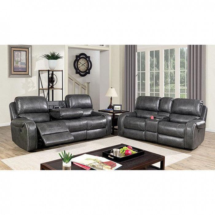 Walter CM6950GY-LV-PM Gray Transitional Power Love Seat By furniture of america - sofafair.com