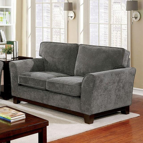 Caldicot CM6954GY-LV Gray Transitional Love Seat By Furniture Of America - sofafair.com