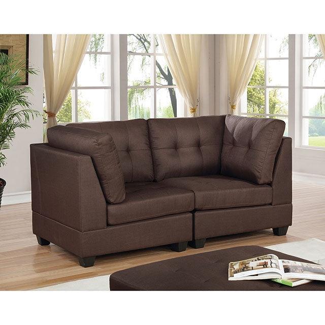 Pencoed CM6957BR-LV Brown Transitional Loveseat By Furniture Of America - sofafair.com
