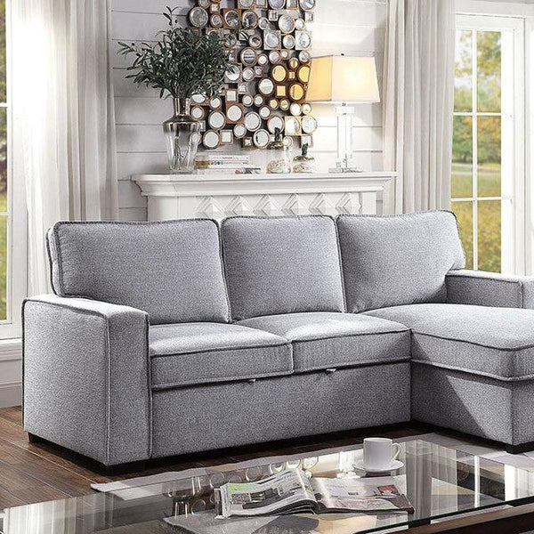 Ines CM6964-SECT Gray Contemporary Sectional By Furniture Of America - sofafair.com