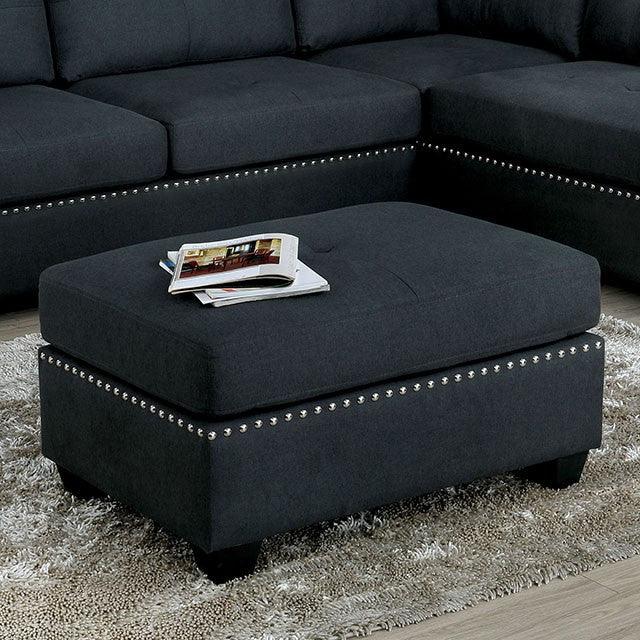 Lita CM6966-OT Dark Gray Transitional Ottoman By Furniture Of America - sofafair.com